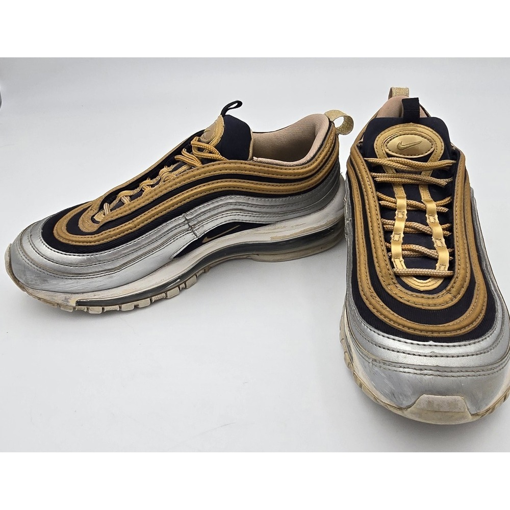 Nike Air Max 97 Metallic Gold Silver Training Shoes AQ4137-700 Womens Size‎ 7 - Picture 3 of 14